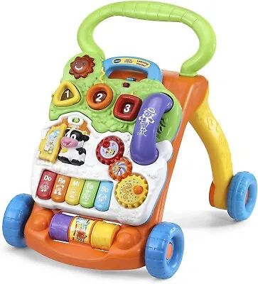 VTech 5 MUSIC Piano Keys SIT-to-STAND Baby Toddler LEARNING WALKER Orange GREAT • $5