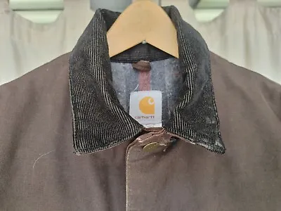 $116.10 • Buy Vintage Carhartt Chore Jacket Blanket Lined Duck C02 DKB Men's Size S Smal Brown
