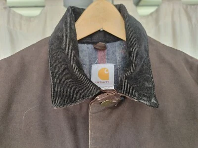 $116.10 • Buy Vintage Carhartt Chore Jacket Blanket Lined Duck C02 DKB Men's Size S Smal Brown