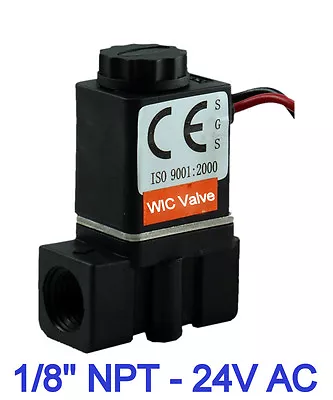 1/8  Inch Plastic Fast Response Electric Air Gas Water Solenoid Valve 24V AC NC • $14.99