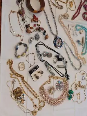 Large Lot 47 Jewelry Pieces  Napier Swarovski Lia Sophia VTG To Now All Wearable • $24.99