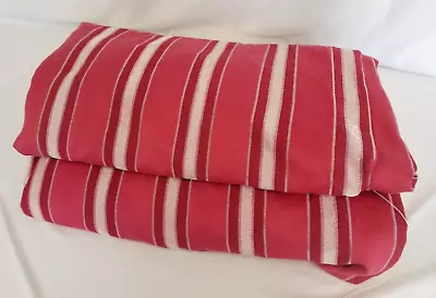 Laura Ashley Forbury Cranberry Stripe Pair Of Curtains 66  X 86  • £19.99