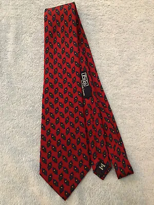 NWOT Ralph Lauren Polo Silk Tie Madder Red W/ Angled Lozenges US-made 3 5/8 X 59 • $59.99
