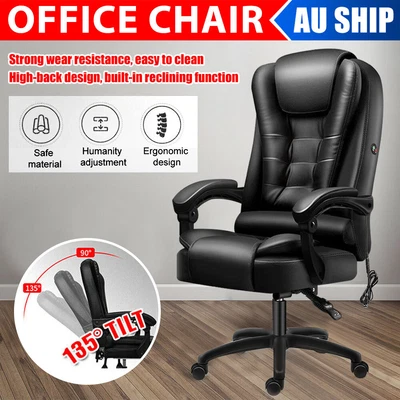 $141.95 • Buy Executive Massage Office Chair PU Mesh Home Study Computer Gaming Seat Recliner