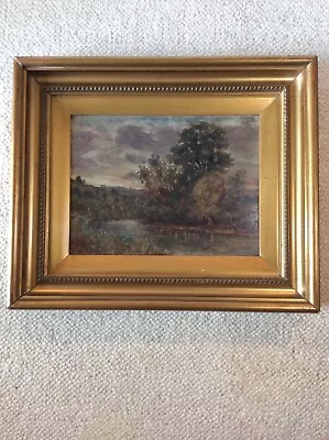Antique Framed Oil On Board Of A Rural River Scene- 'C. M. A. 12' • £44.99