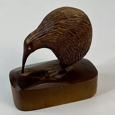 Vintage HAND CARVED Kiwi Bird Sculpture From One Piece Of Wood NEW ZEALAND • $23.99