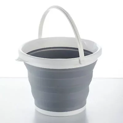 Collapsible Folding Plastic Bucket Kitchen Silicon Water Carrier Camping Garden • £7.45