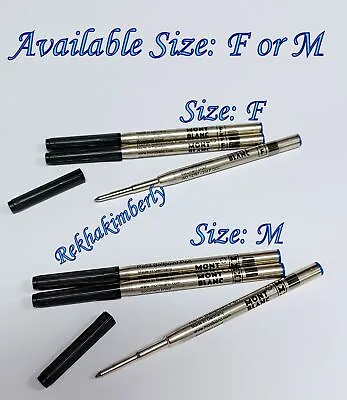 3 Pcs MontBlanc Ballpoint Refills With Cap Pacific Blue Germany Choose Size:M/F • $29.90