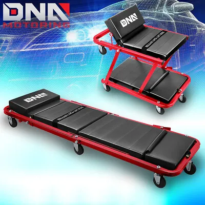 48  2 In 1 Car Foldable Rolling Garage Mechanic Creeper Roller Seat Work Stool • $79.99