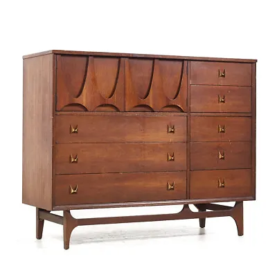 Broyhill Brasilia Mid Century Walnut Magna Highboy Dresser • $4447