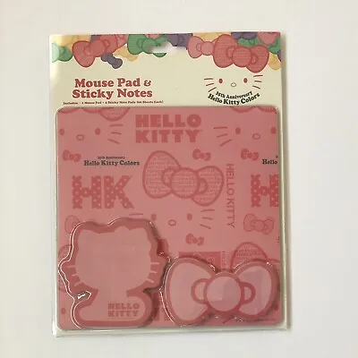 Hello Kitty 35th Anniversary Mouse Pad And Sticky Notes • $30