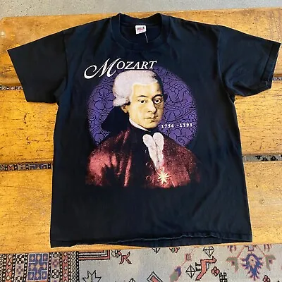 VTG 90s Wolfgang Amadeus Mozart T-Shirt Black Sz XL 100% Cotton Made In USA • $125