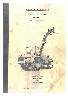 Matbro Telescopic Handler Teleram 3 - 4WD Pivot Steer Operators Manual • £22.85