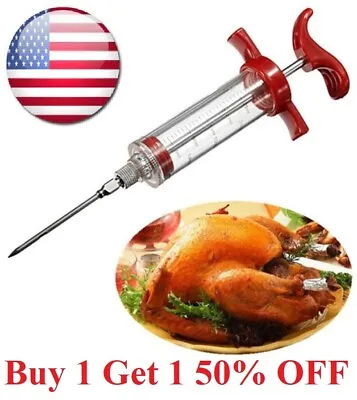Food Marinade Meat Injector Flavor Syringe Beef Poultry Turkey Chicken BBQ • $7.99