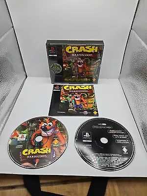 Crash Bandicoot Big Box PlayStation 1 PS1 Boxed With Manual & Playable Demo • £32.99