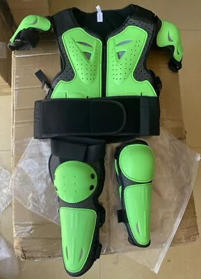 Kids Motorcycle Full Body Armor Protective Riding Gear Vest Dirt Bike Green • $59.99