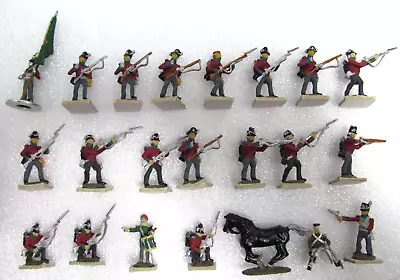 22 Napoleonic Metal Soldiers British Infantry Part Painted 3.5 Cm Tall - (3042) • £13.99