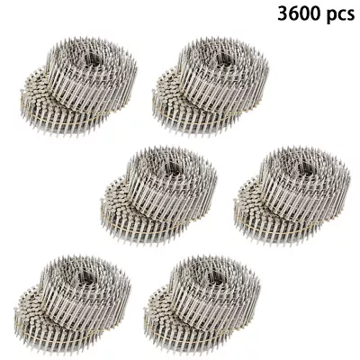 3600Pcs 15 Degree Wire Coil 1-3/4” ×.09” Ring Shank Stainless Steel Siding Nails • $56.32