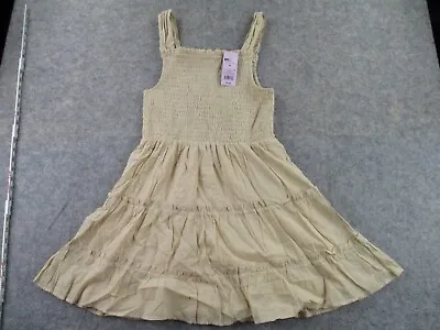 $12.99 • Buy Wild Fable Womens Fit And Flare Dress M Beige Short 100 Cotton Lined Spaghetti
