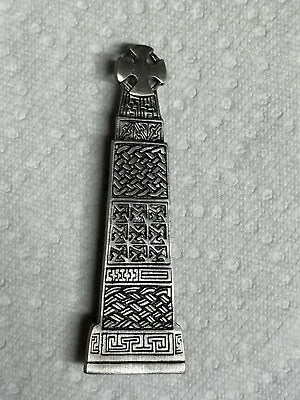 Pewter Celtic Kilt / Lapel Pin - Carew Cross Wales 3 1/2  X 1 1/8  Sturdy Clasp • £19.46