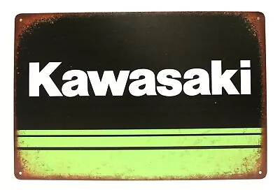 Kawasaki Motorcycles Tin Sign Metal Poster  Vintage Style Man Cave Garage XZ • $10.97