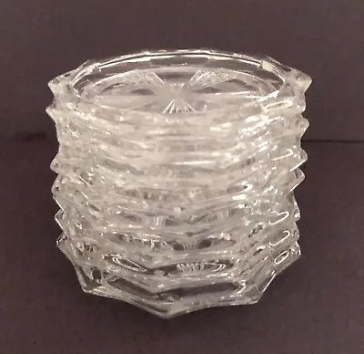 Vintage 8 REIMS France Crystal Clear Starburst  Coasters • $15