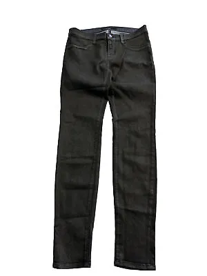 J Brand Coated Jeans Sz 29 Faux Leather Super Skinny Moonwalk Metallic Charcoal • $31.15