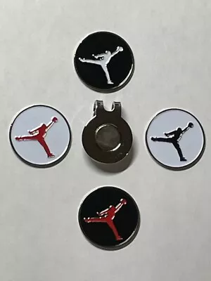 $14 • Buy (4) Air Jordan Jumpman Michael Jordan MJ Nike 1  Coin Golf Markers W/Hat Clip