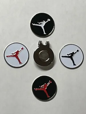 (4) Air Jordan Jumpman Michael Jordan MJ Nike 1  Coin Golf Markers W/Hat Clip • $14