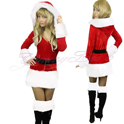 Mrs Claus Outfit Santa Costume Women Mother Christmas Dress Plus Size 8-20 Xmas • $34.80