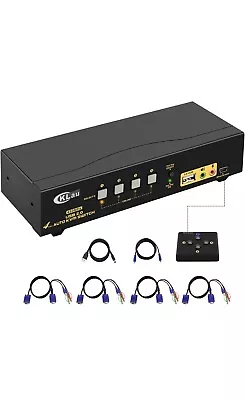 CKLau 4 Port 450MHz USB Auto VGA KVM Switch With Audio And Cables • $61.99