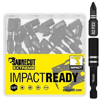 51 X SabreCut PZ2 Impact Drill Driver Screwdriver Bits Set POZI Professional • £13.99