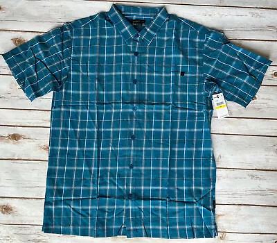 Oneill Stinger Short Sleeve Plaid Woven Button Down Shirt Blue Mens Size Medium  • $16.98