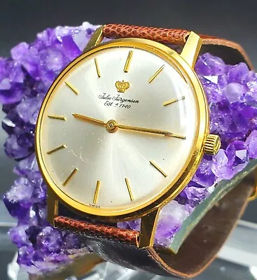 Vintage Jules Jurgensen 18K Solid Gold 1960's Manual Wind Men's Wrist Watch !! • $1999