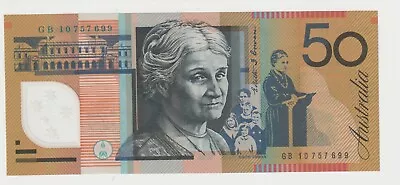 2010 Australia $50 Dollars Banknote - GB10 Last Prefix - R521dL - UNC - # 31745 • $98