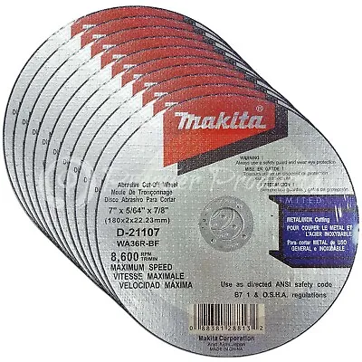 Makita 10 Pack - 7 Inch Cut Off Wheels For Grinders On Metal & Stainless Steel • $40.99