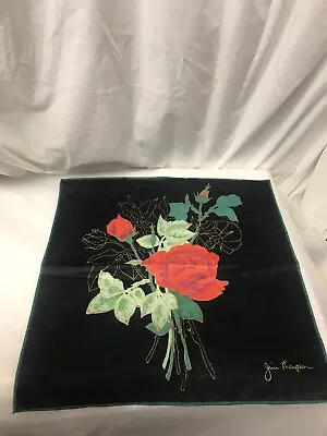 $39.99 • Buy Jim Thompson Silk Neck Scarf Black, Red, Gold, And Green Signed 16 1/2  Square