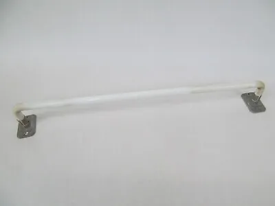 White Bent Milk Glass Towel Rack Bar Vintage Mid Century Salvage • $42.99