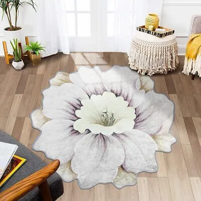 Modern Irregular Flower Carpets Round Carpet Bedside Art Floor Mats Area Rugs • $42.98