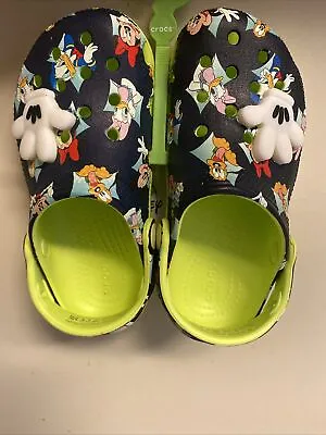 Disney Mickey Mouse And Friends Crocs Clogs Kids Child Size 11 *LIGHT UP* New! • $48.95