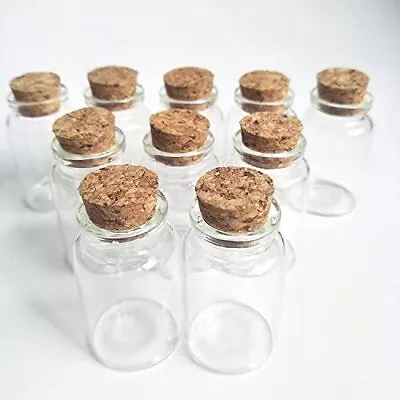 10pcs 20ml Small Glass Bottles Vials Jars With Cork Stopper Bottle 20ml 30x50mm • $15.12