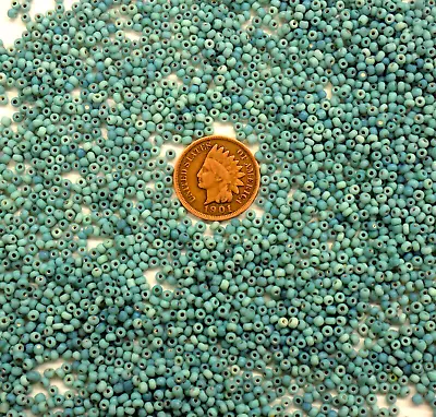 1/2# Pound Sky Spirit Blue Mix Antique African Seed Beads Venetian Trade V 179 • $25