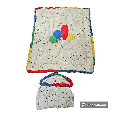 Vintage 80s Primary Color Splatter Paint Balloon Red Blue Green Yellow Comforter • $59.99