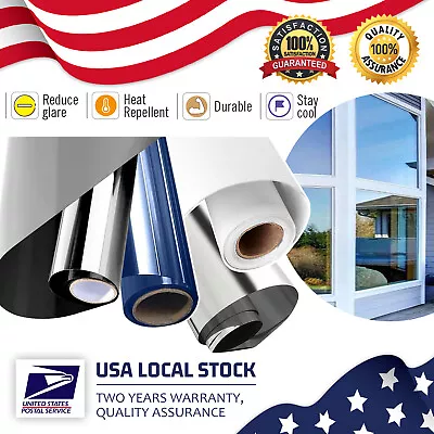 Mirror Reflective One Way Privacy Window Film Glass Tint Anti UV For Home Office • $8.88