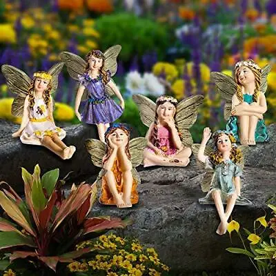GloBrite Set Of 6 Mini Fairies - Garden Outdoor Ornaments Decor Statue  • £11.99