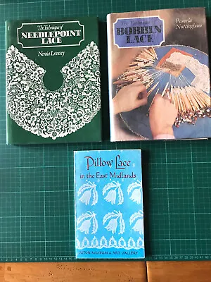 Joblot 3 X Lace Making Books: Bobbin Lace Needlepoint Lace & Pillow Lace Bundle • £19.95