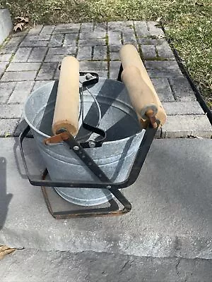 Vintage Unique Galvanized Wringer Mop Bucket • $30