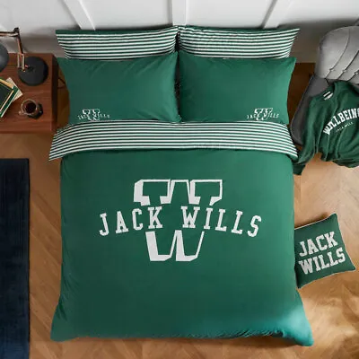 £36 • Buy Designer Green Bedding Varsity Striped Duvet Cover Set Or Cushion Jack Wills
