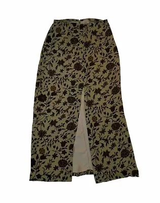 Banana Republic Brown Floral Lined A Line Front Slit Long Maxi Skirt Size 4 • $19.95