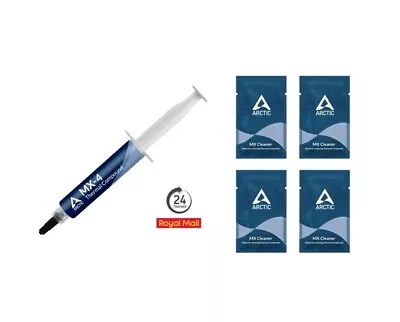 ARCTIC MX-4 Thermal Compound 20g Tube Paste 2024 4xCPU GPU Wipes + 24 Hr RM Del • £12.97